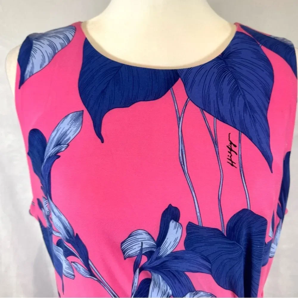 Tommy Hilfiger Island Orchid pink and purple twist side sheath dress size 12